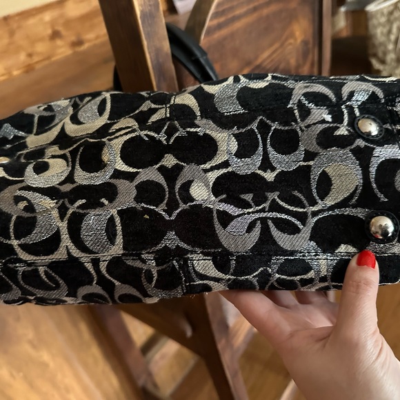 Coach Black and Silver Print Purse - Picture 2 of 12